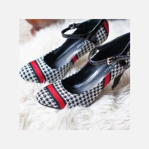 Nine West Strap Gingham Print Pumps
